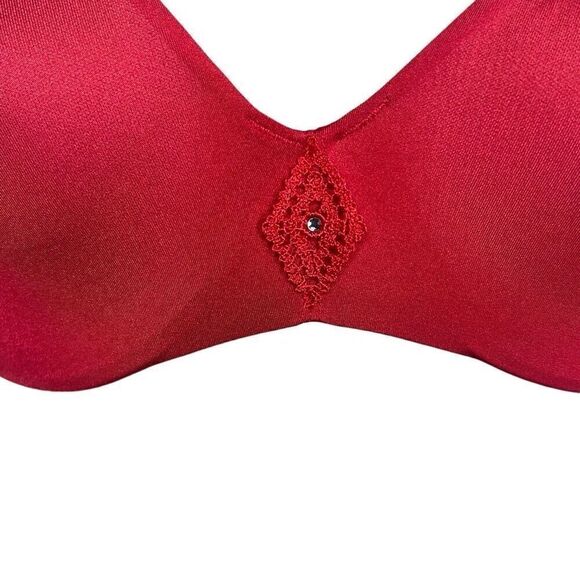 ROSY Mademoiselle France Red Luxury Rhinestone Bra NWT 32B - Picture 2 of 14
